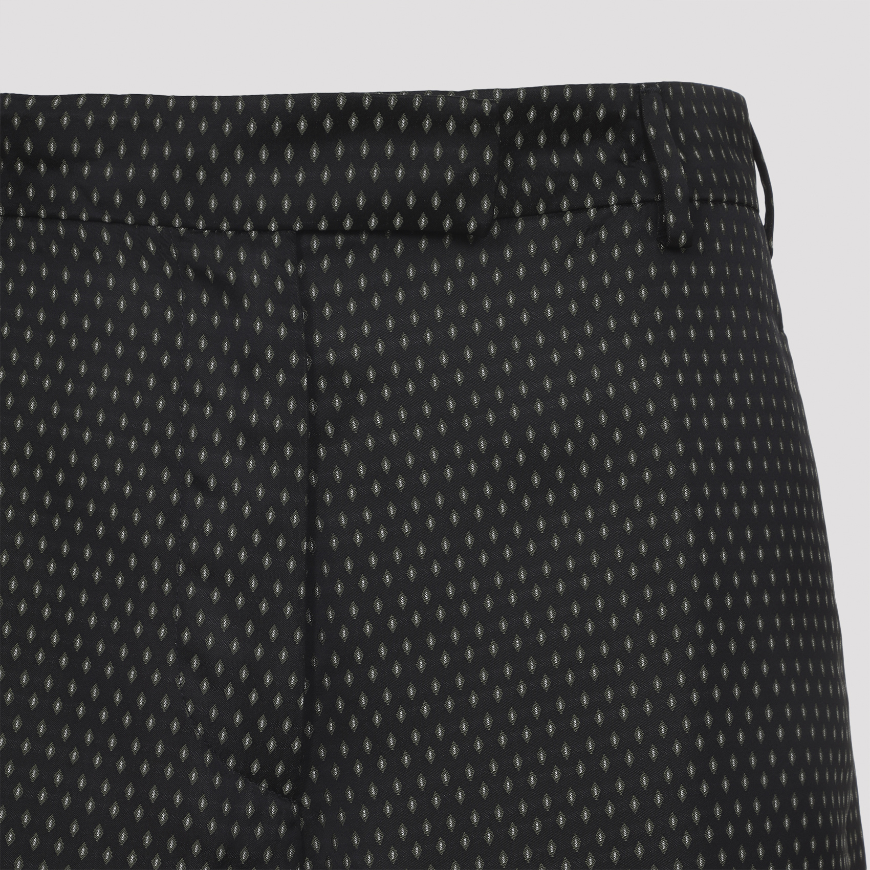 Dries Van Noten Patterned Trousers Featuring Belt Loops In Black