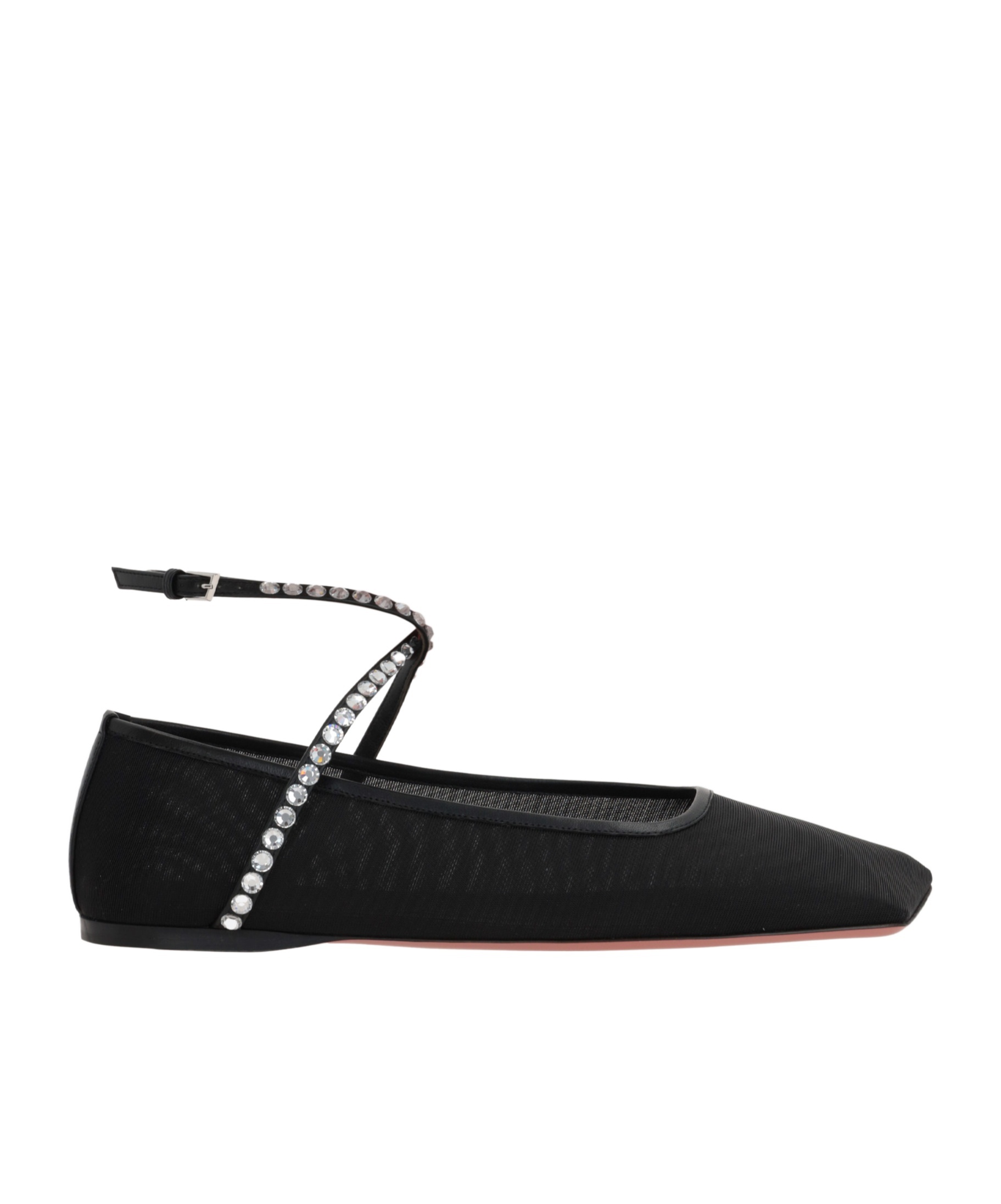 Shop Amina Muaddi Mesh Ballet Shoes In Black