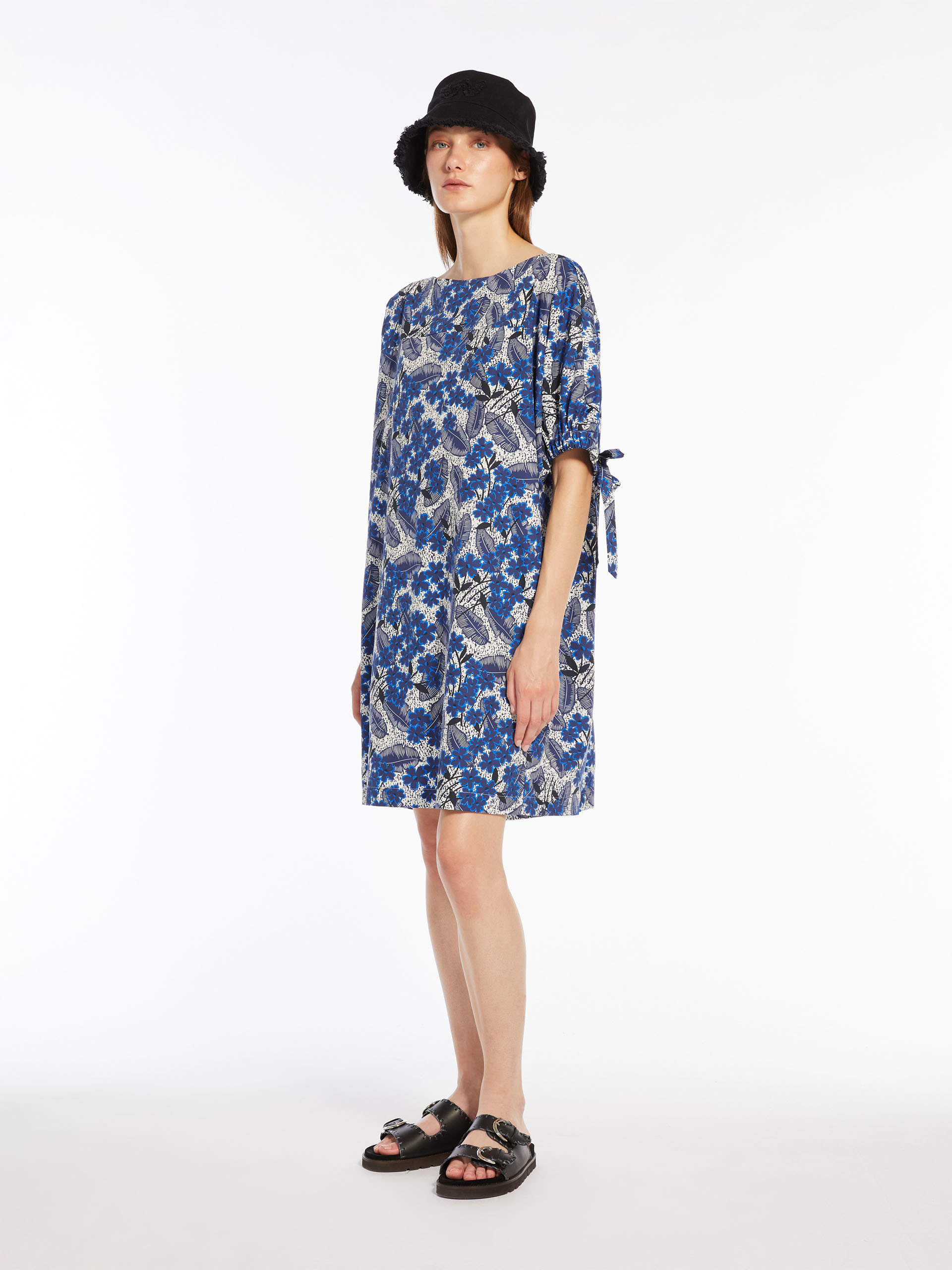 Weekend Max Mara Lace-up Cuff Dress In Blue