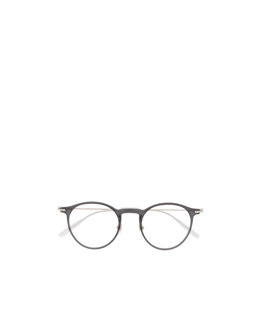 Montblanc Polished Round-frame Glasses In Gray