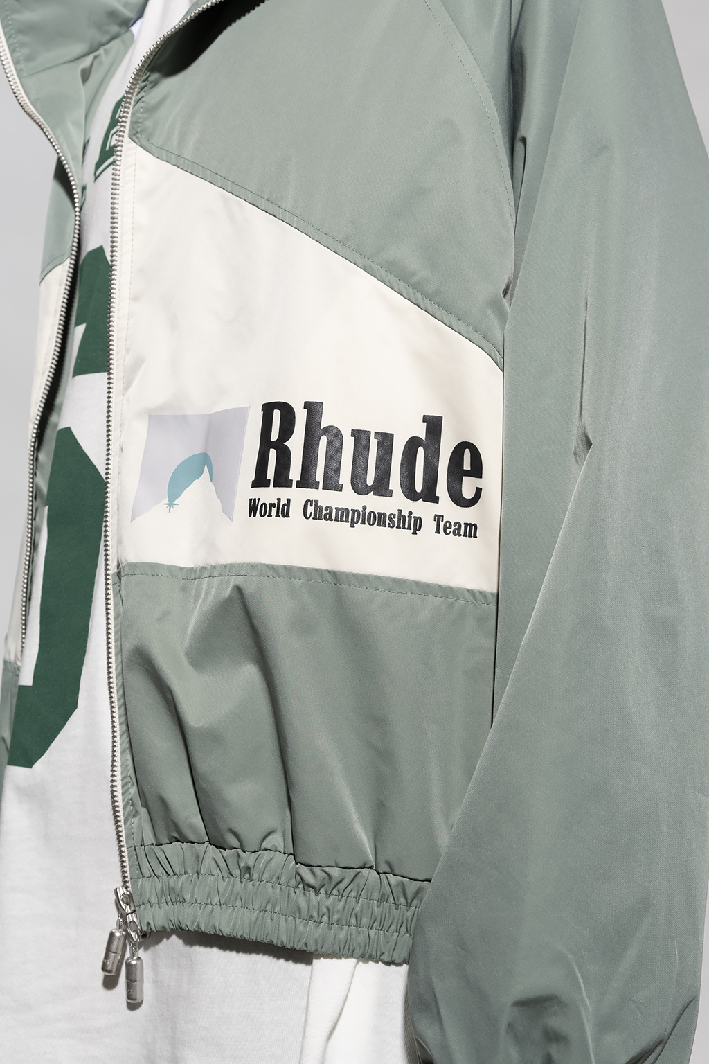Rhude World Championship Logo-print Bomber Jacket In Gray