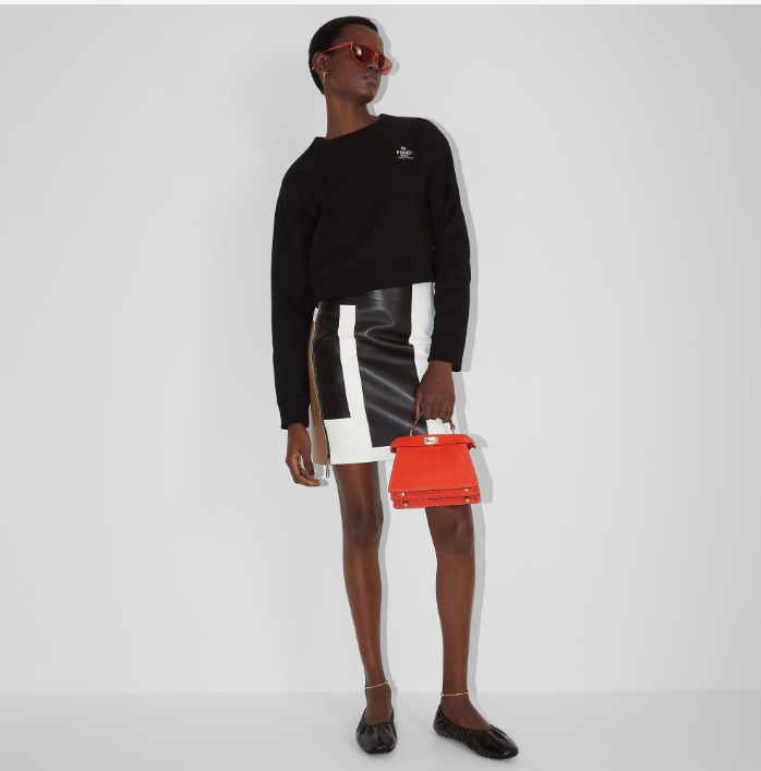 Fendi Logo-embroidered Cotton Sweatshirt In Black
