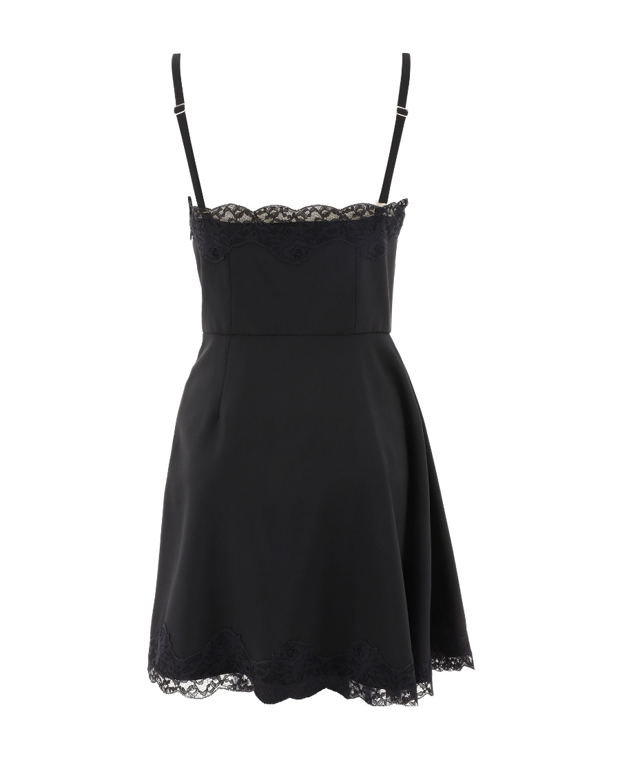 ALEXANDER MCQUEEN LACE-TRIM ASYMMETRIC MINI DRESS