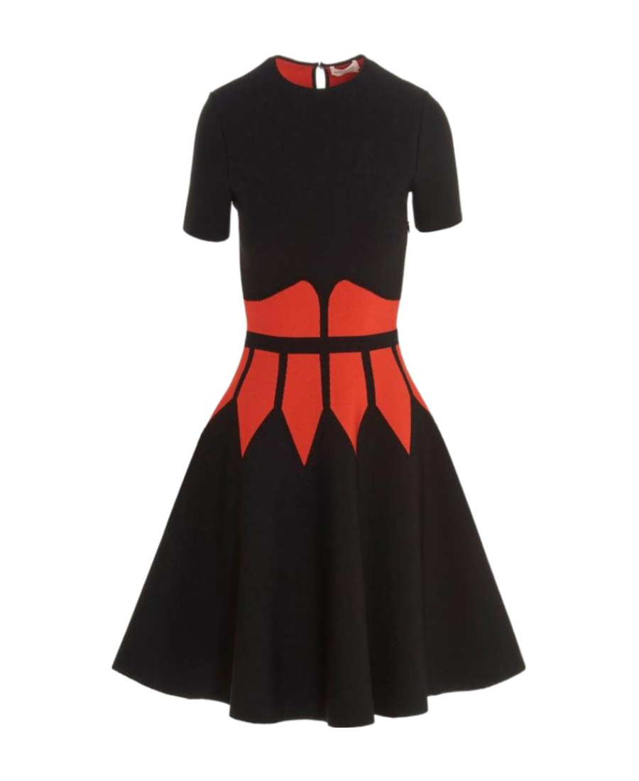 Alexander Mcqueen A Coloured Umbrella Dress In Black