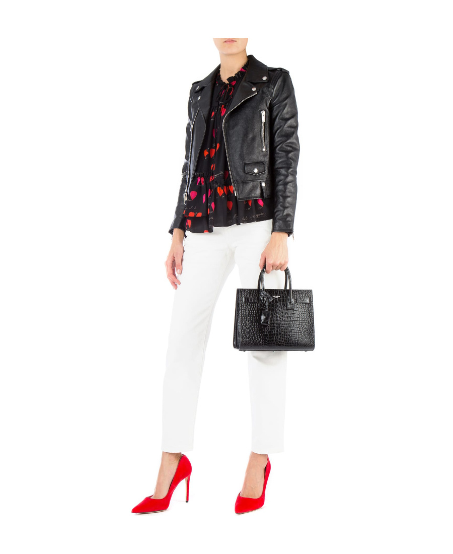Shop Saint Laurent Classic Biker Jacket In Black