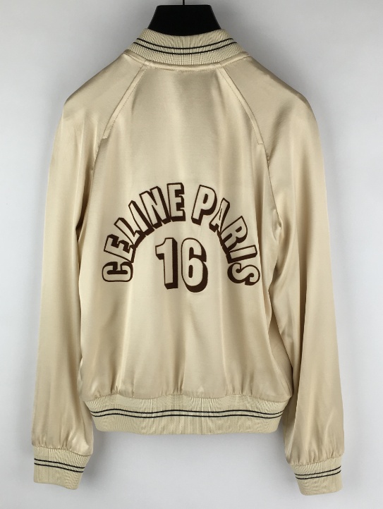 Celine Nylon Baseball Casual Jacket In Nude