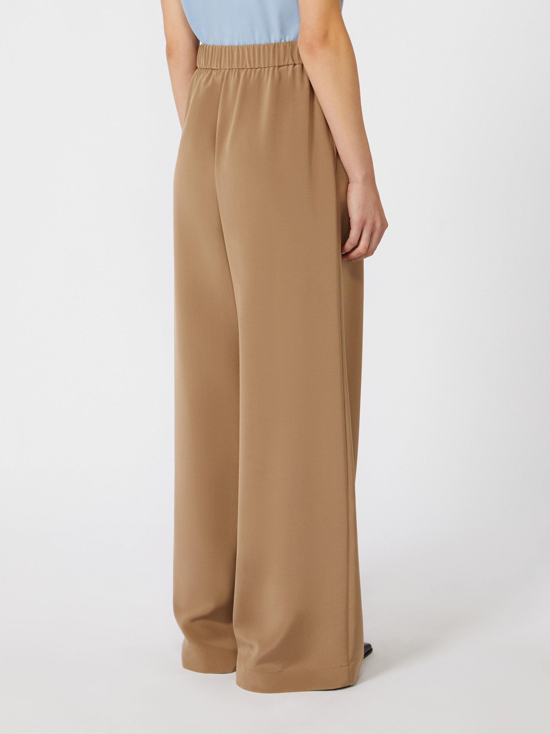 Max Mara Bonn Silk-blend Wide-leg Pants In Pink