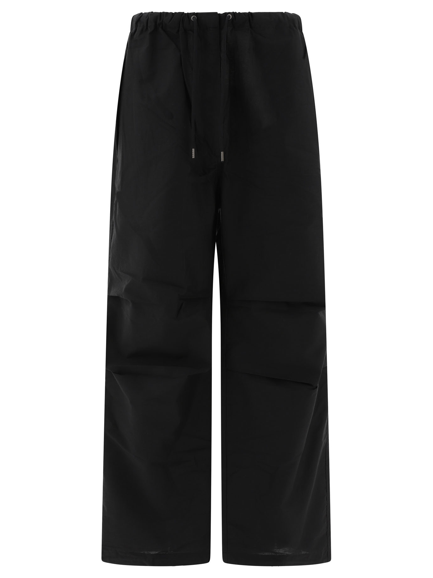 Acne Studios Embroidered-logo Wide-leg Trousers In Black