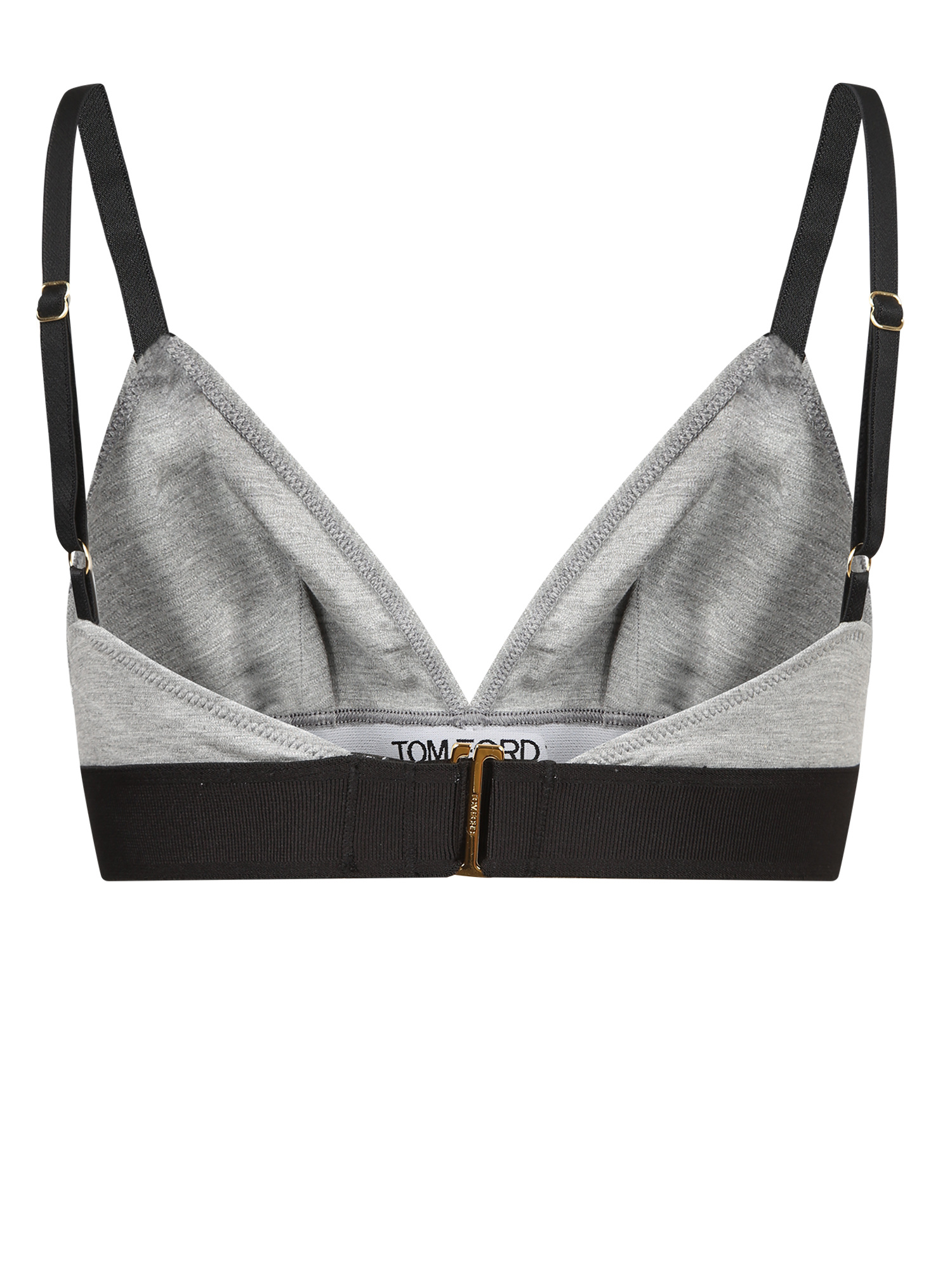 Tom Ford Logo-underband Cashmere Triangle Bra In Gray