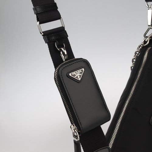 Prada Triangle Shoulder Bag In Black