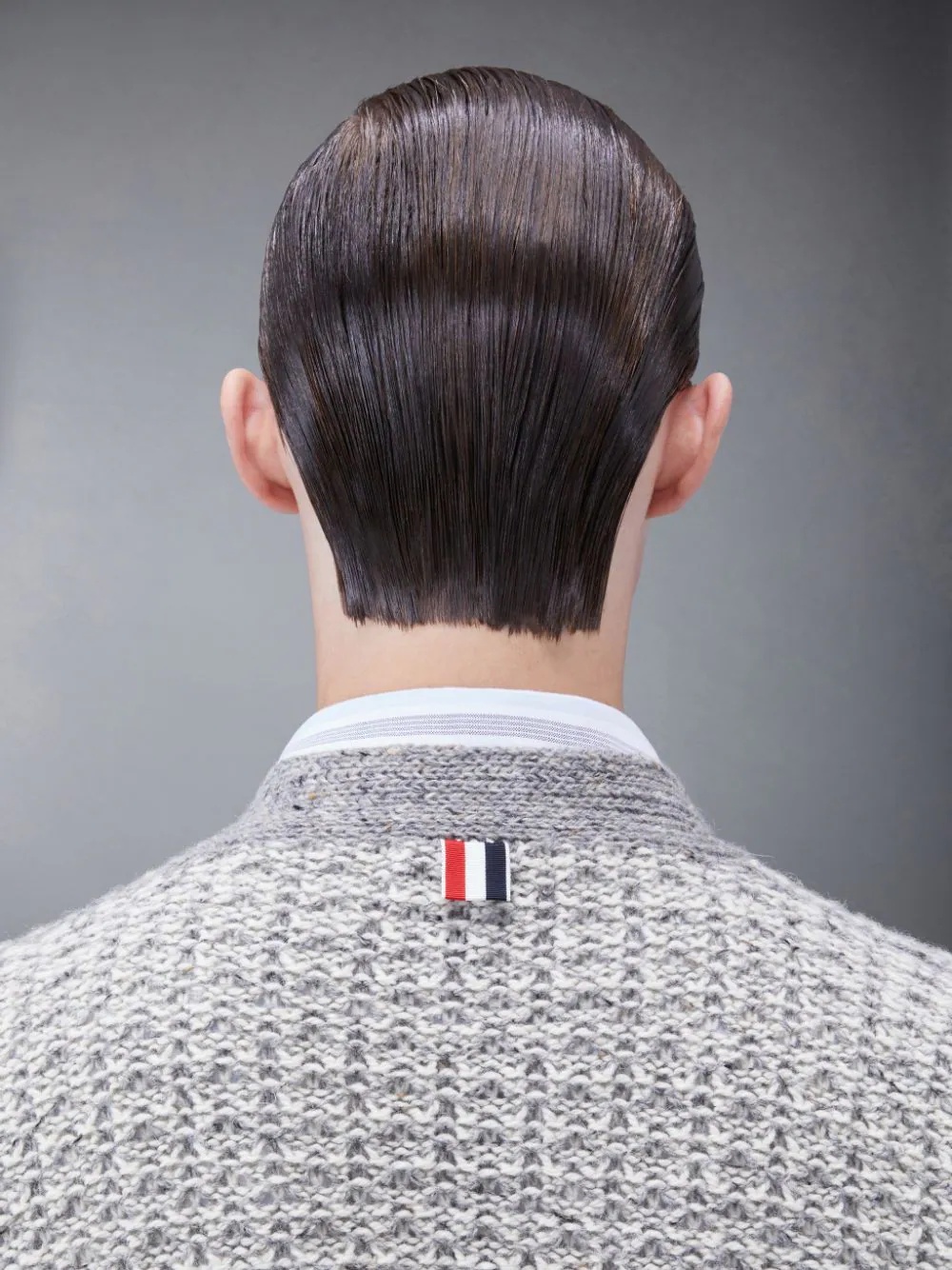 Shop Thom Browne 4-bar Mélange-effect Cardigan In Gray