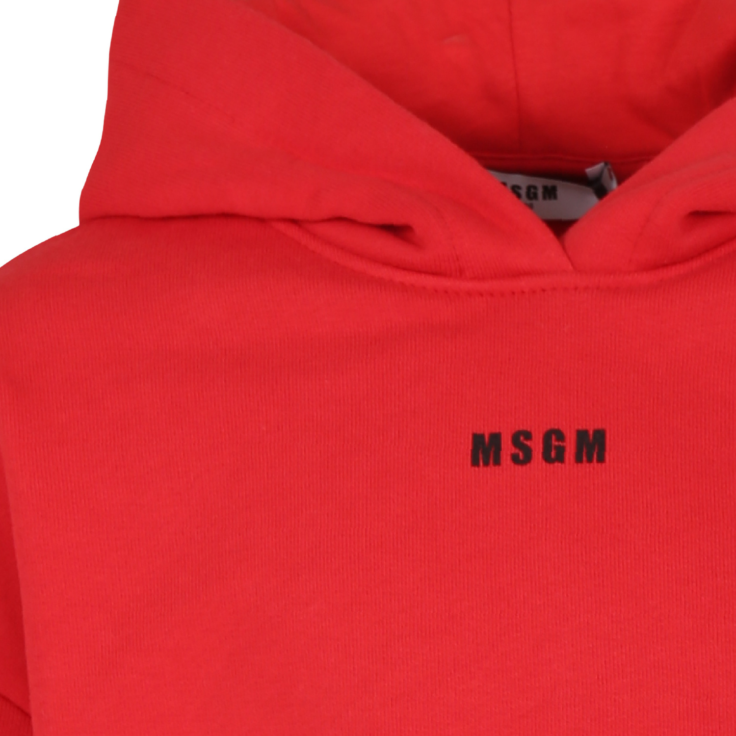 Shop Msgm Logo-embroidered Hoodie In Red