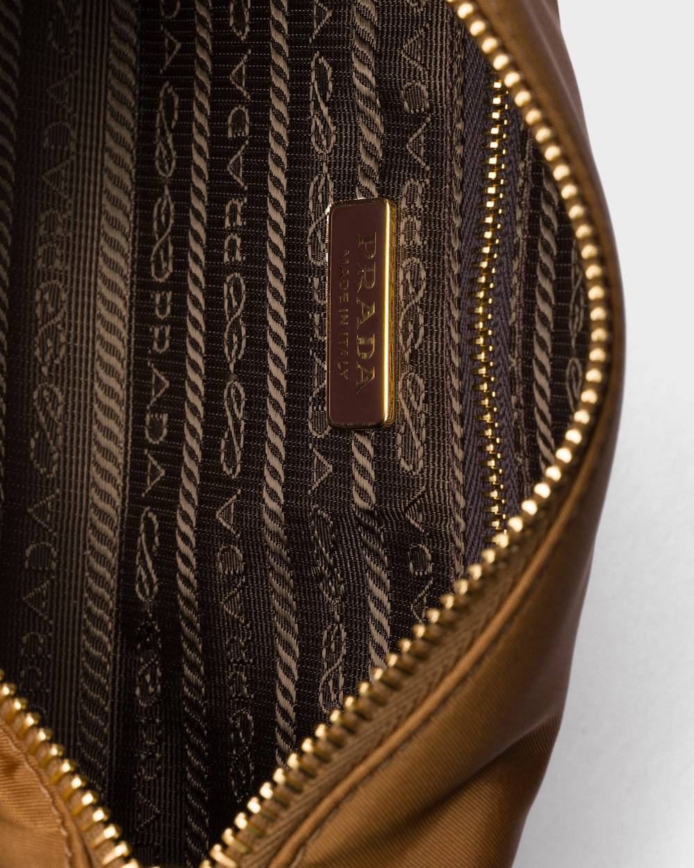 Prada Re-nylon Top-zip Shoulder Bag In Brandy