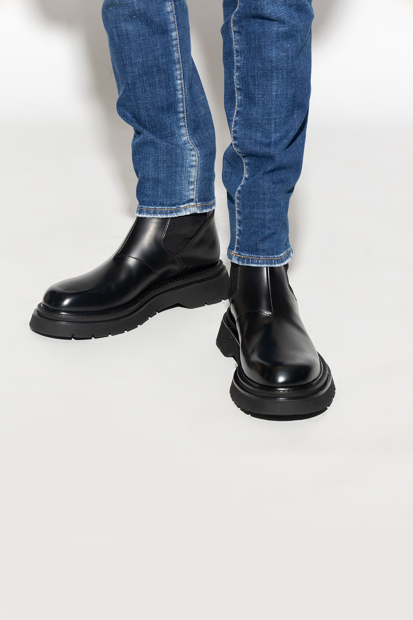 Dsquared2 Chunky Sole Leather Chelsea Boots In Black