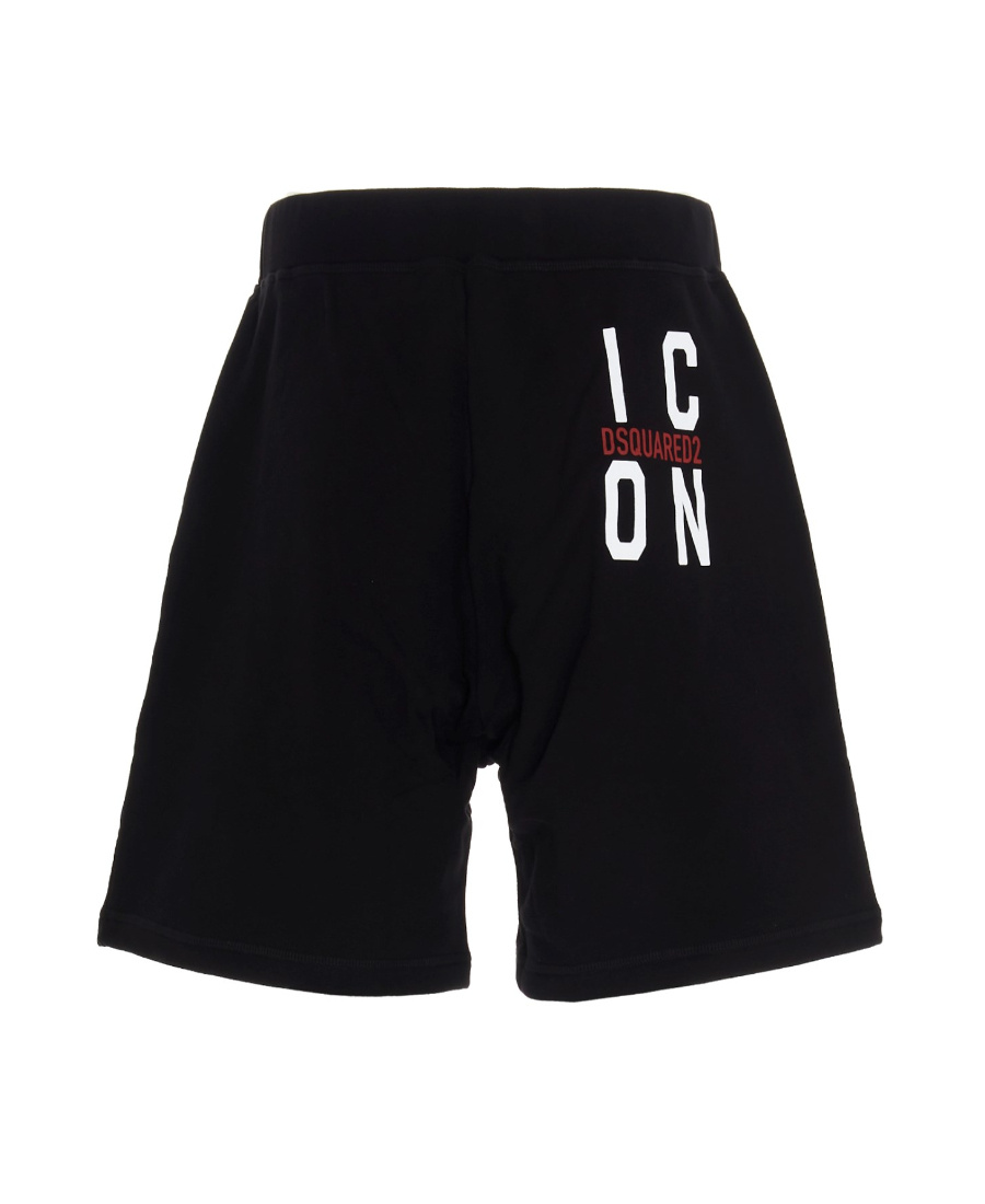 Dsquared2 Logo-print Cotton Track Shorts In Black