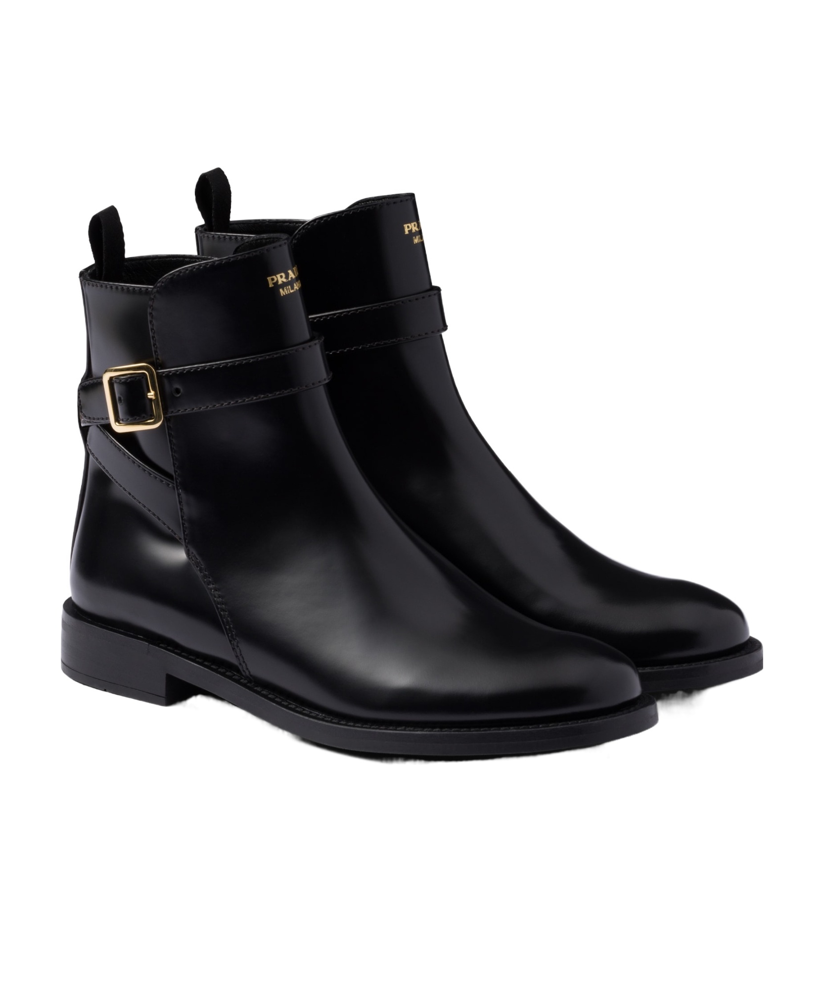 Prada Chocolate Calfskin Chelsea Ankle Boots In Black