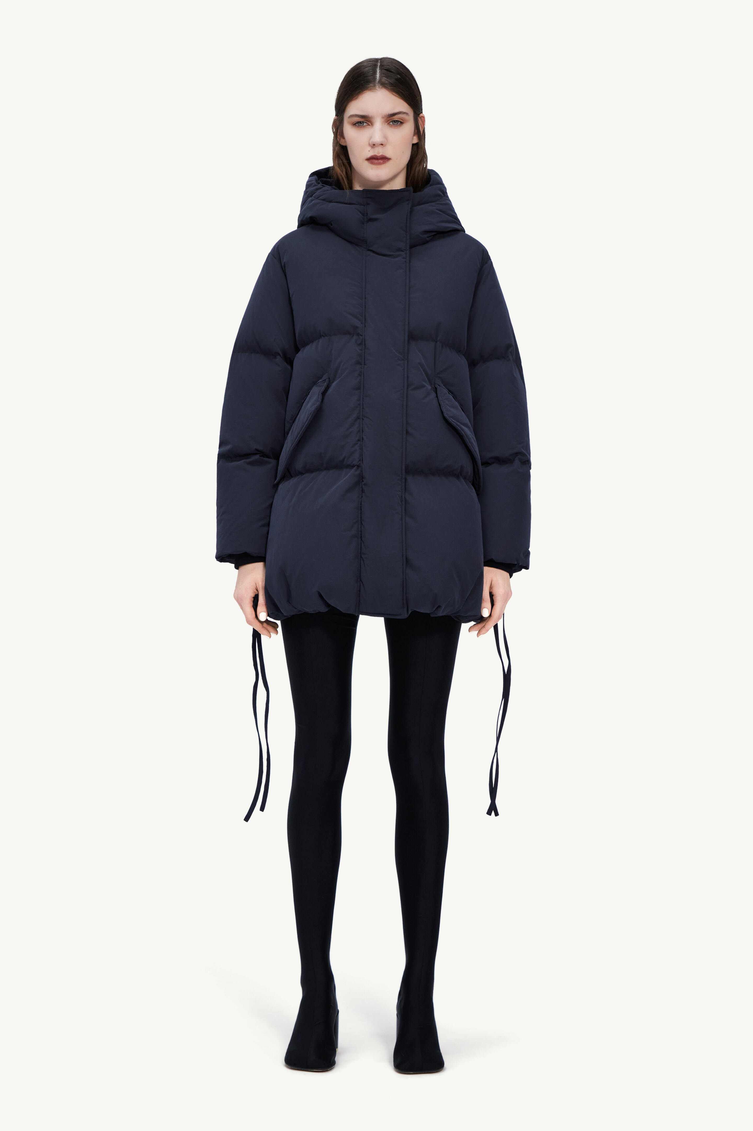 Mm6 Maison Margiela Zip-up Hooded Padded Down Jacket In Black