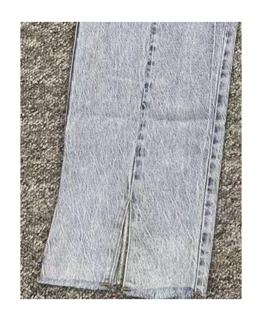 Charlie Luciano Irregular Straight Jeans In Gray
