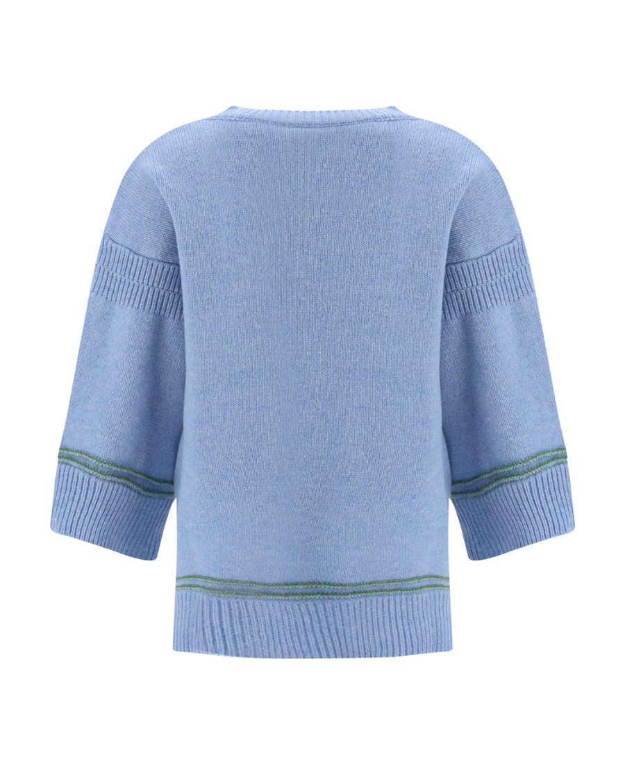 Marni Knitwear With Ribbed Cuffs And Hem In Blue