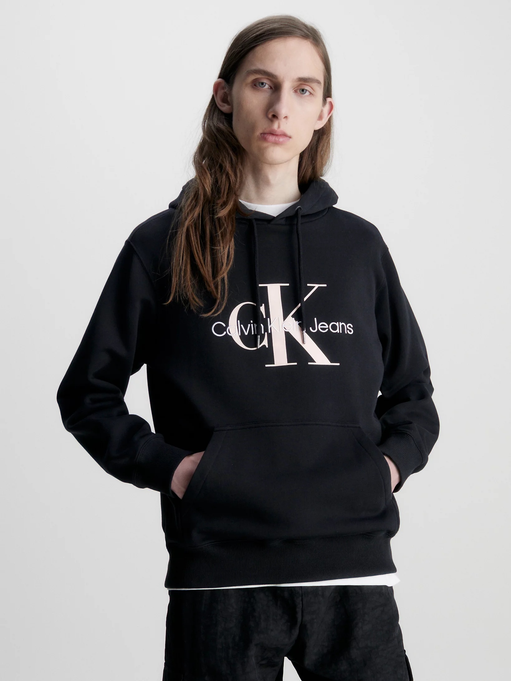 Shop Calvin Klein Hooded Sweater In Black