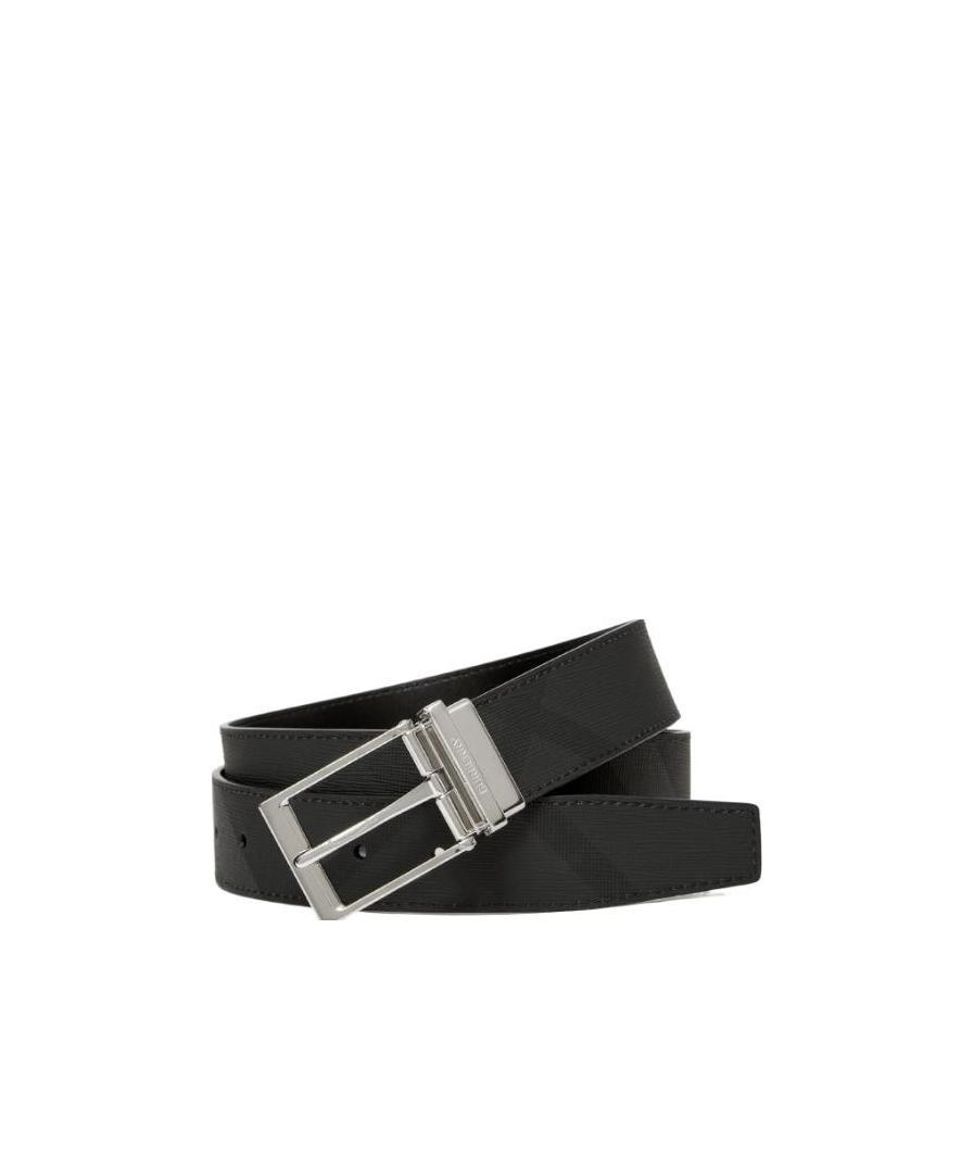BURBERRY BURBERRY LOGO ENGRAVED REVERSIBLE BUCKLE BELT