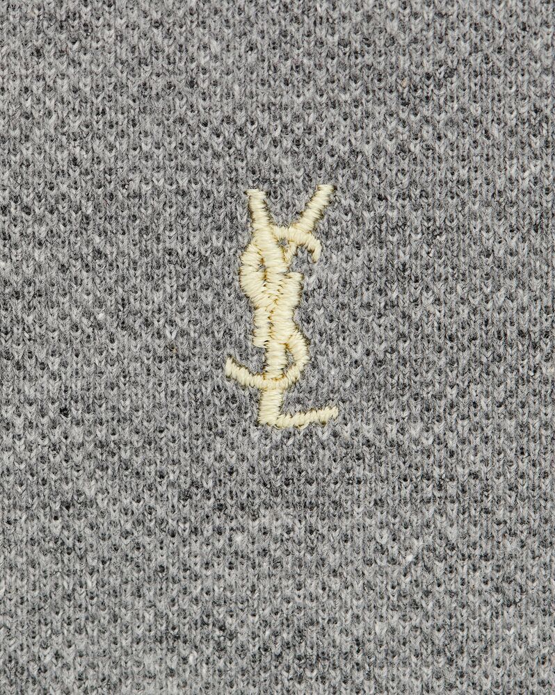 Saint Laurent Cassandre Cotton Blend T-shirt In Gray