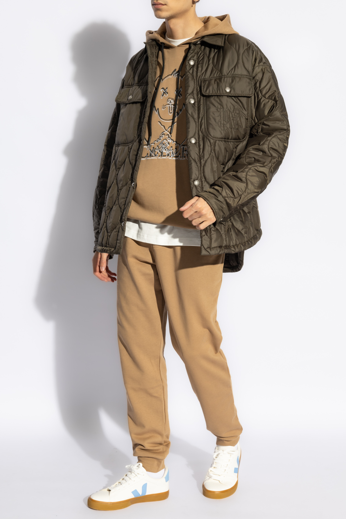 Iceberg Cotton Track Pants In Nude