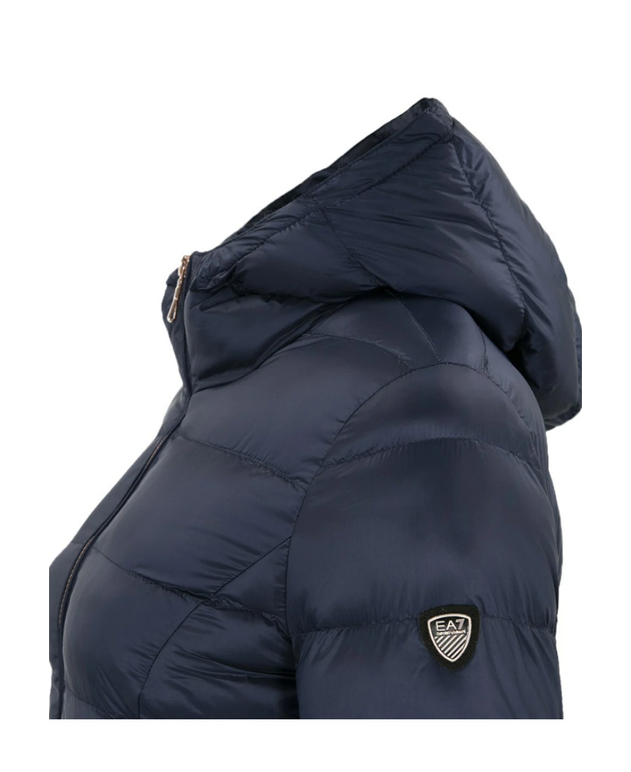 EA7 LOGO HOODED DOWN JACKET 