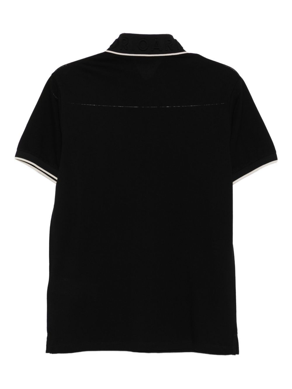 Emporio Armani Logo Cotton Polo Shirt In Black