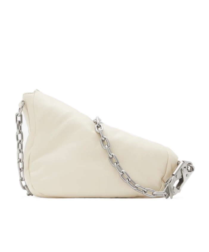 Burberry Knight Small Leather Shoulder Bag In White