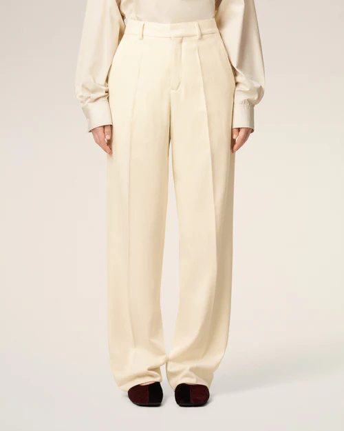Ami Alexandre Mattiussi Wool Casual Pants In White
