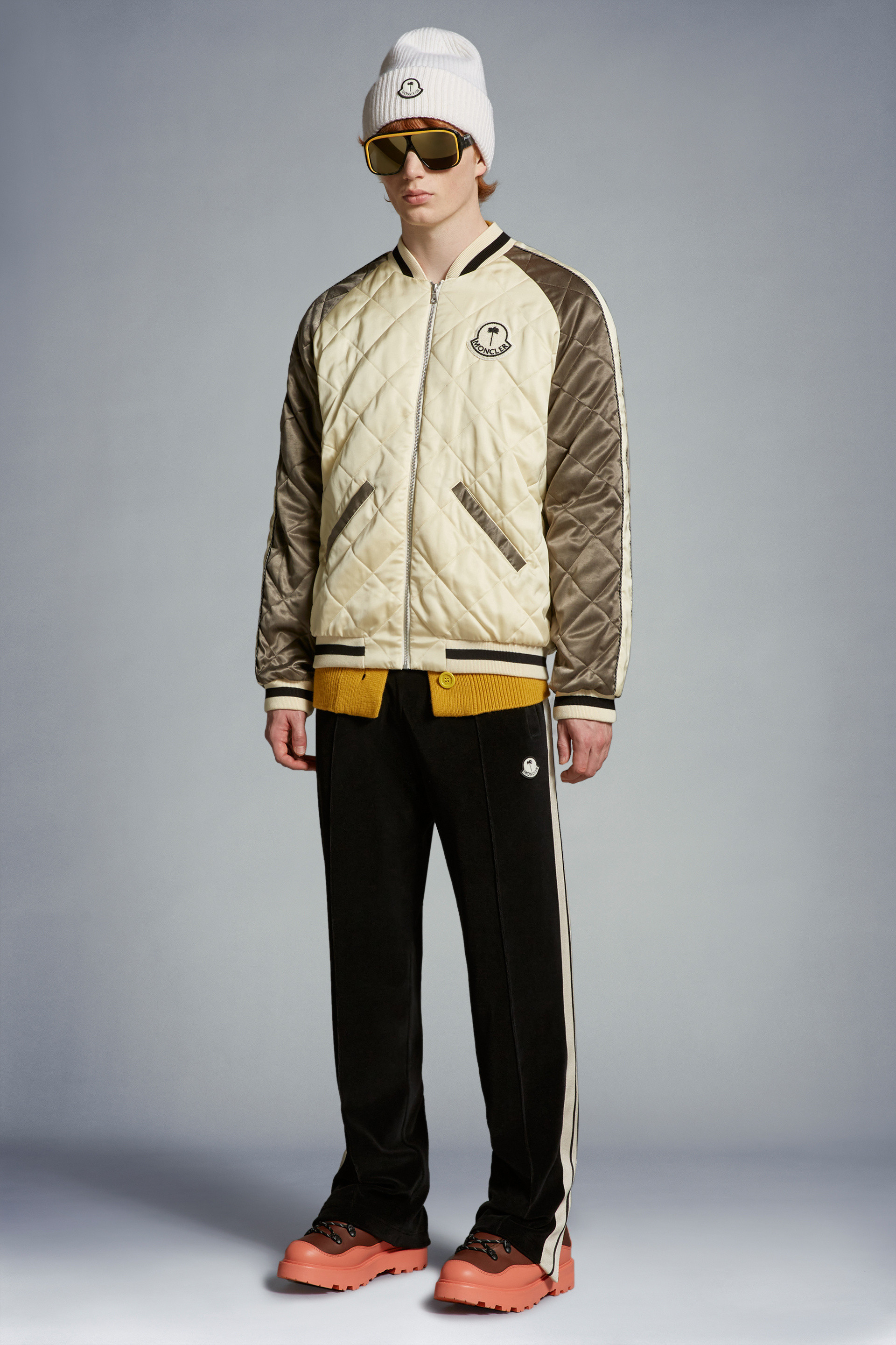 Moncler Palm Angels Joggers With Side Fabric Insert In Black