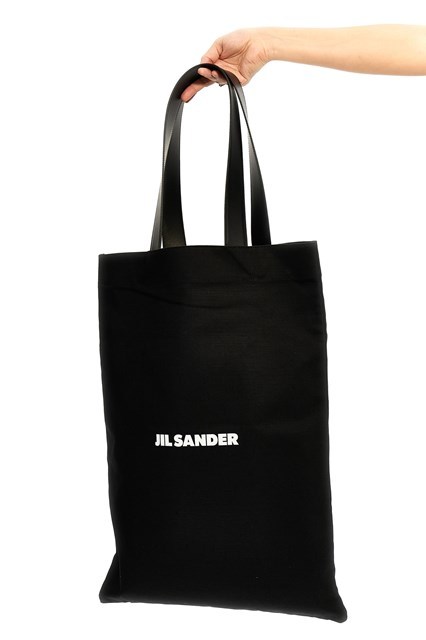 Jil Sander Flat Shopper Large Shopping Bag In Black