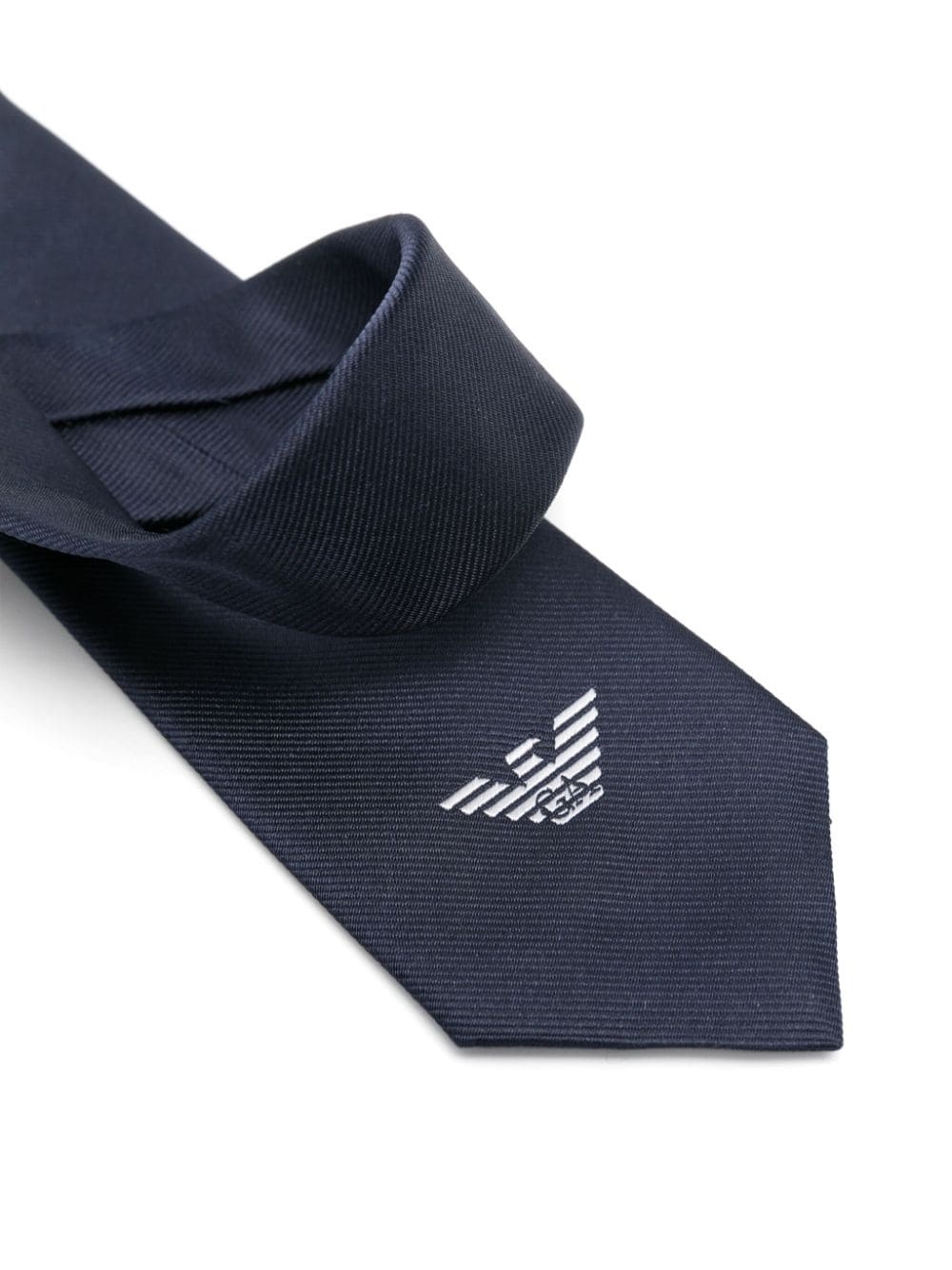 Emporio Armani Jacquard-logo Silk Tie In Black