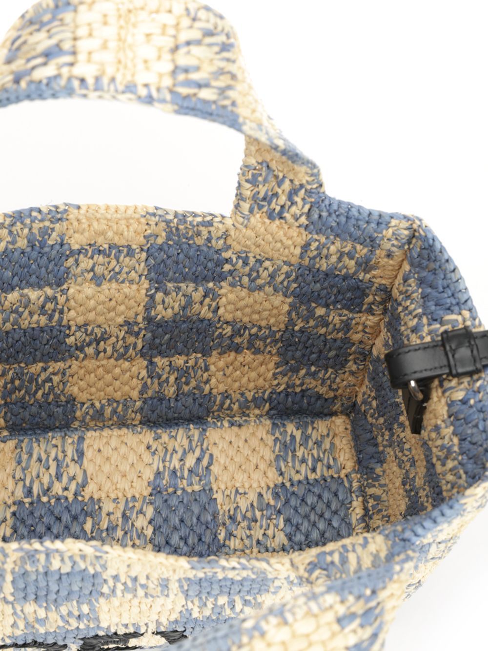 Loewe Small Tote Bag In Gingham Raffia In Multicolor