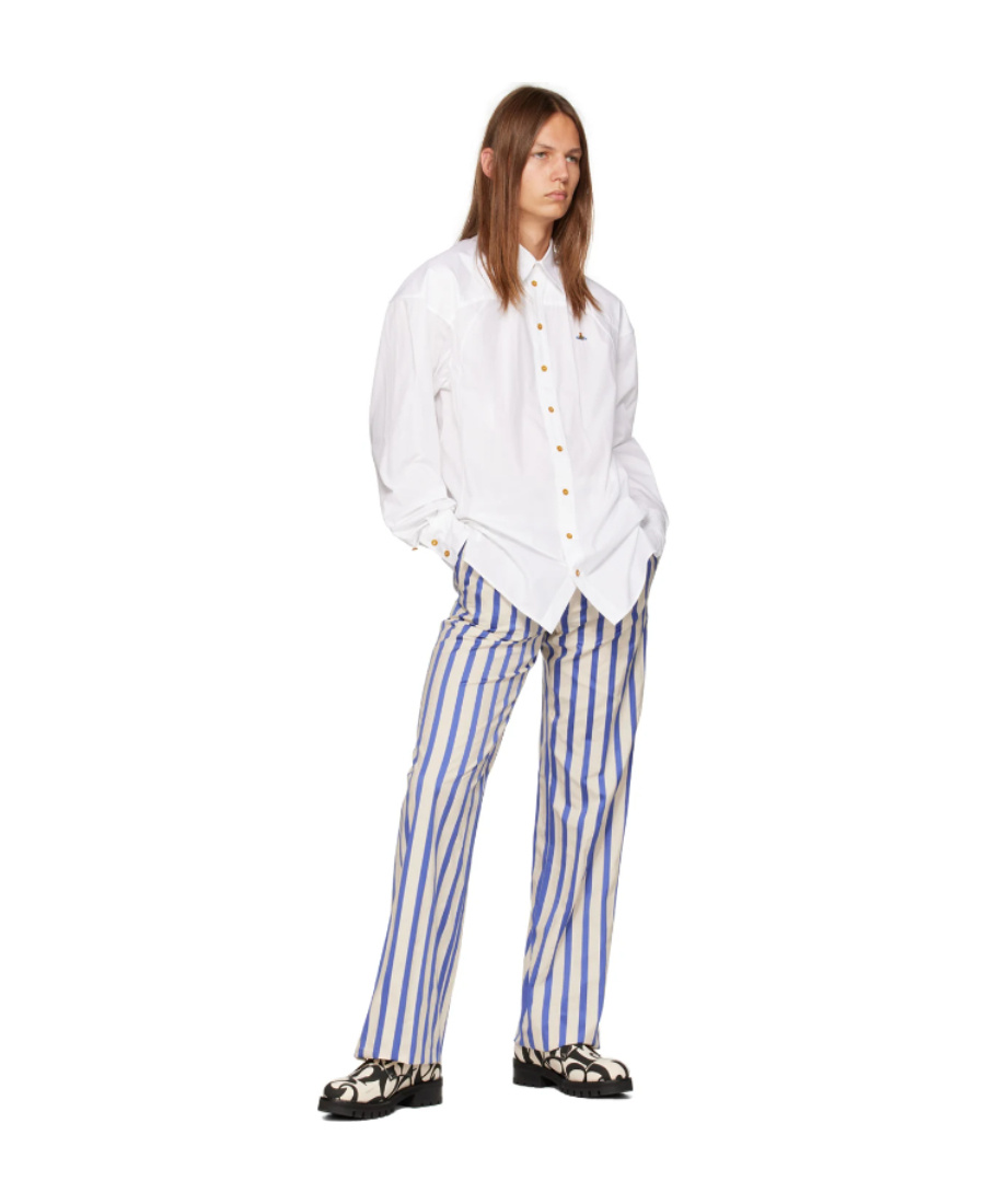 Vivienne Westwood Shirt With Subtle Orb Embroidery And Tailored Fit In White