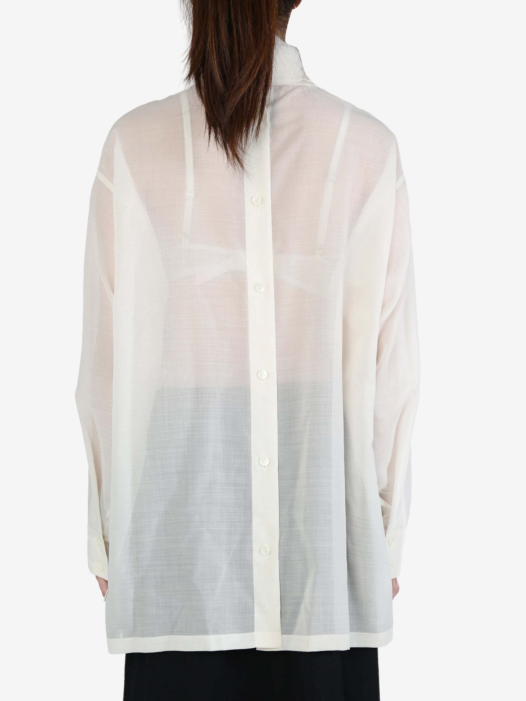 Issey Miyake Translucent Long-sleeved Shirt In White