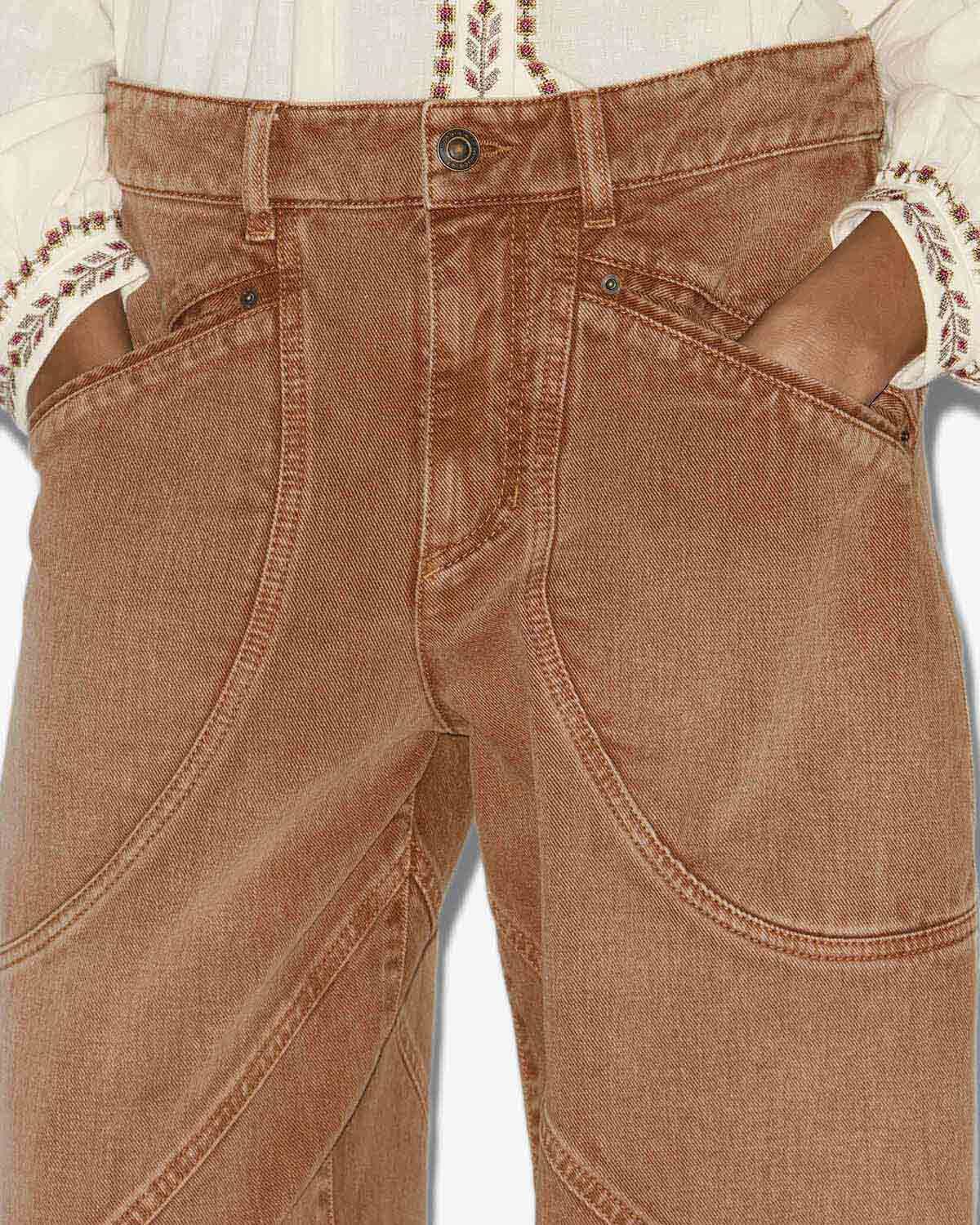 Isabel Marant Tailored Trousers Contrast Stitching In Brown