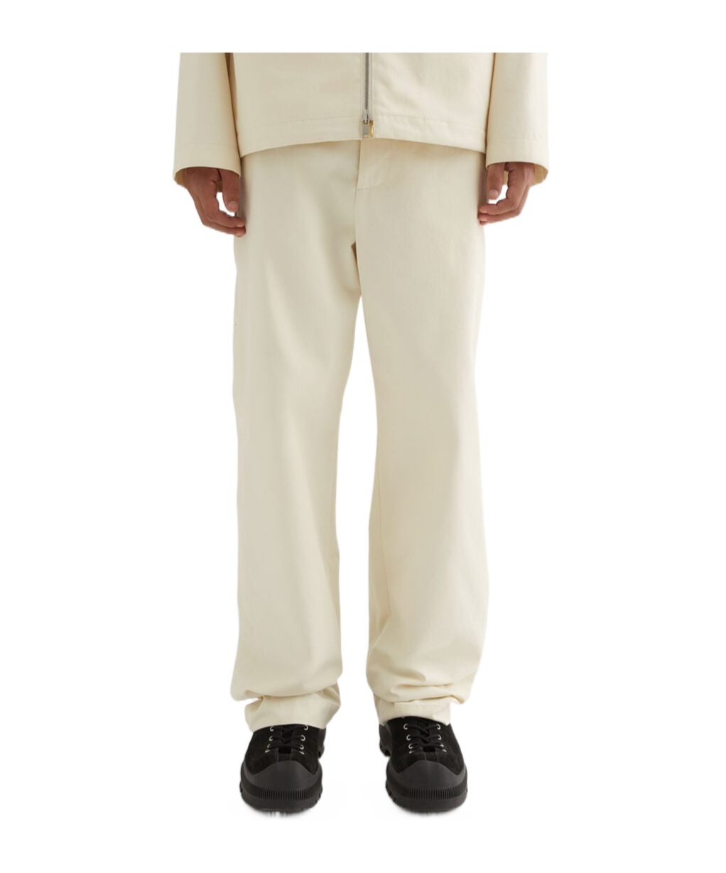 Jil Sander Belt Loops Casual Pants In White