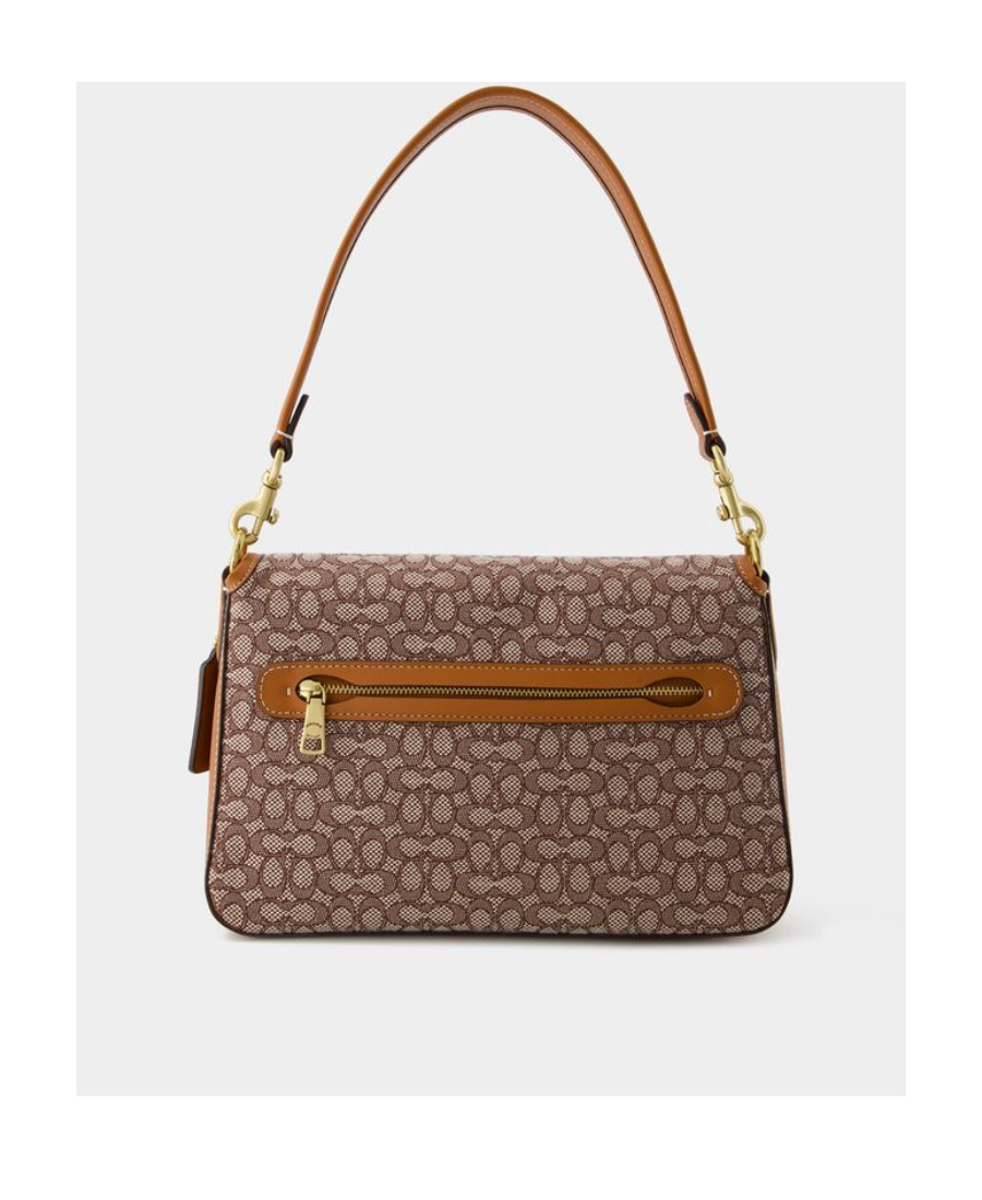 Coach Tabby Monogram-jacquard Canvas Shoulder Bag In Brown