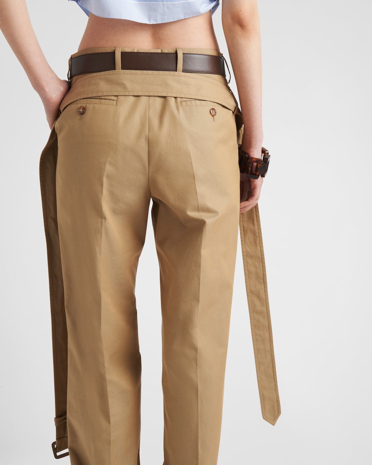 Prada Creased Detail Casual Pants In Brown