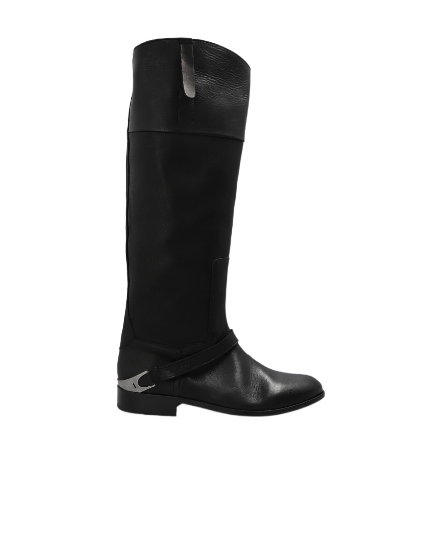 Golden Goose Charlie Leather Boots In Black