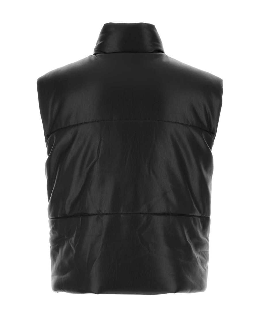 Nanushka Padded Turtleneck Vest With Glossy Finish In Black
