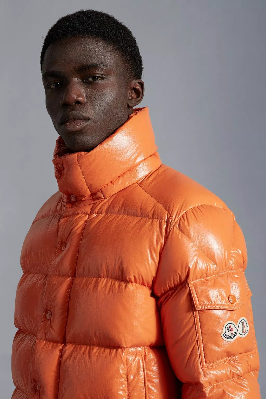 Moncler Maya 70 Short Style Down Jacket In Orange