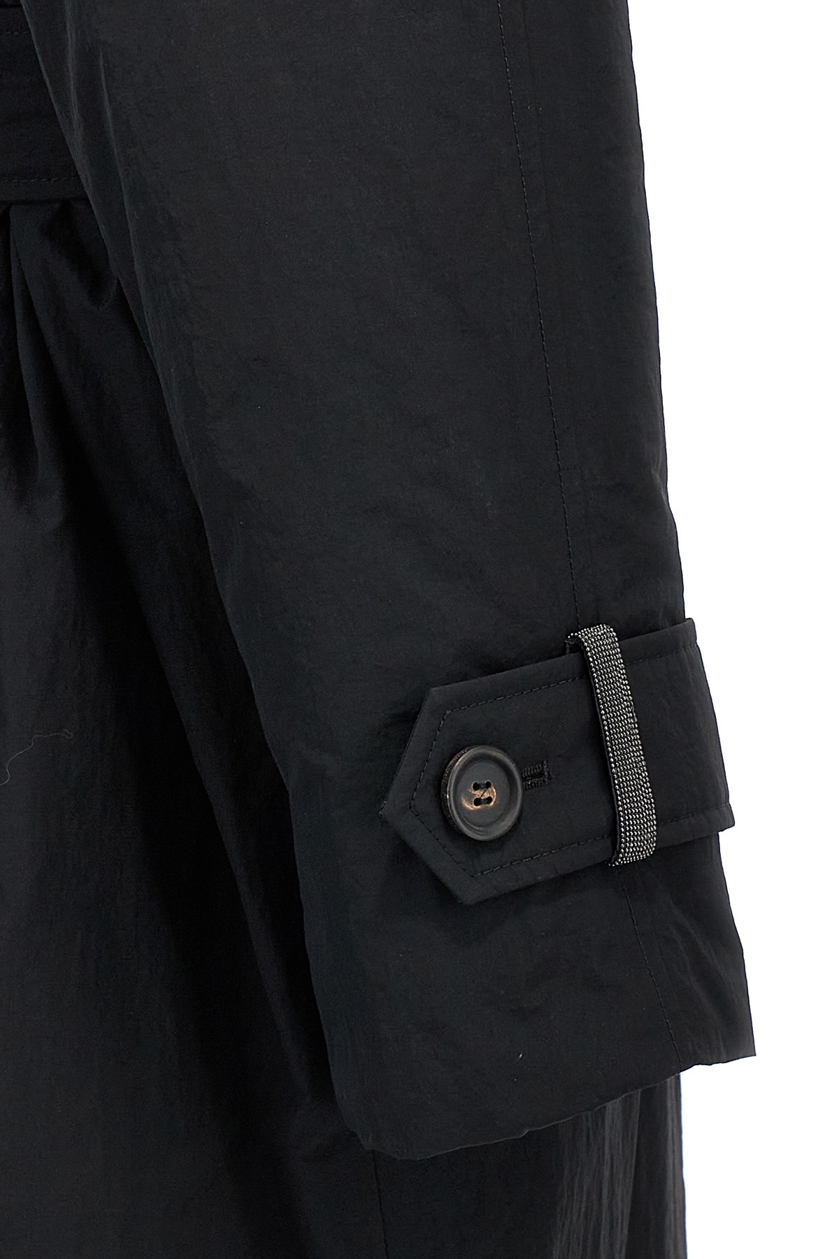 Brunello Cucinelli Padded Long Belt Down Jacket In Black