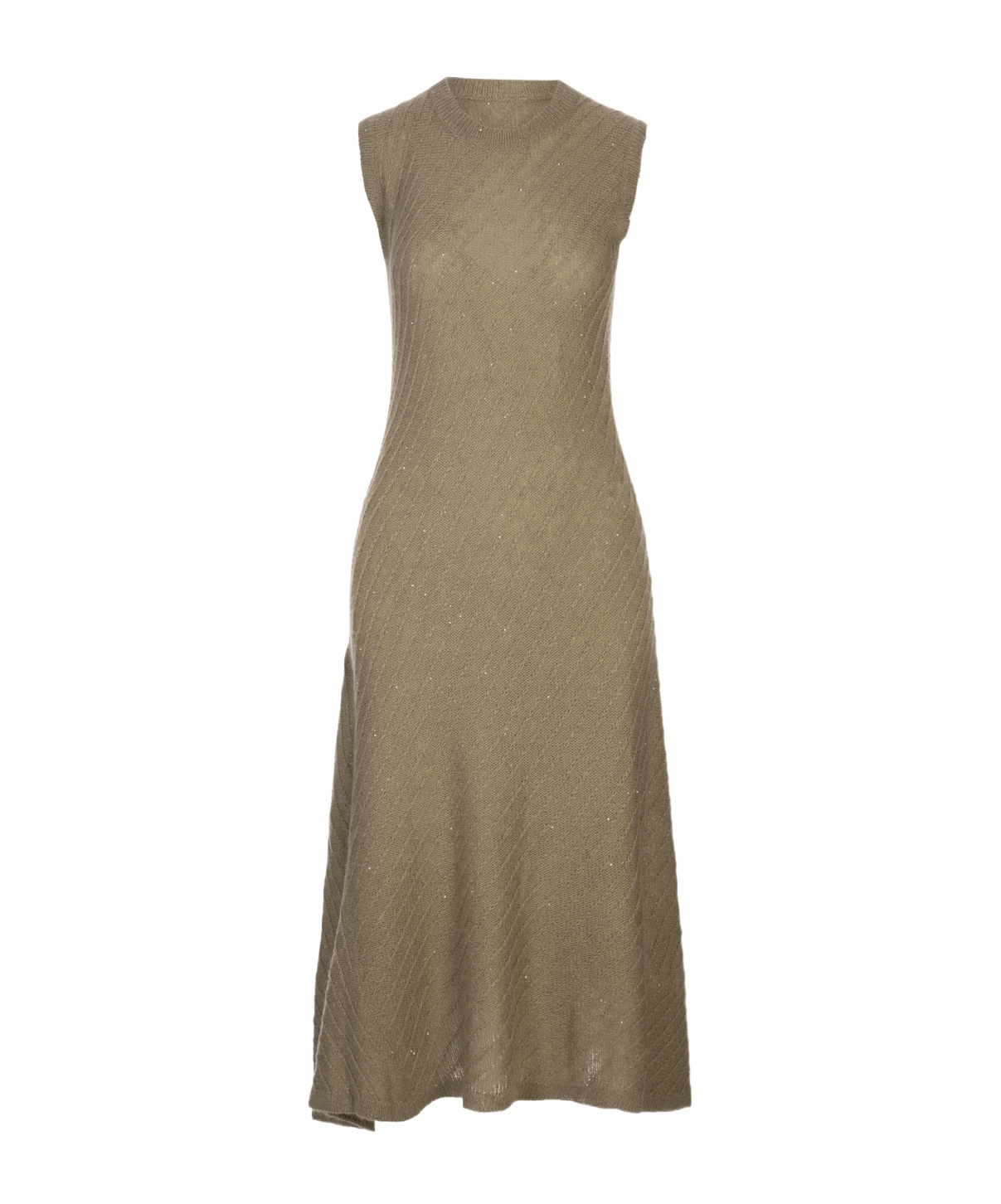 Fabiana Filippi Round Neck Dress In Brown