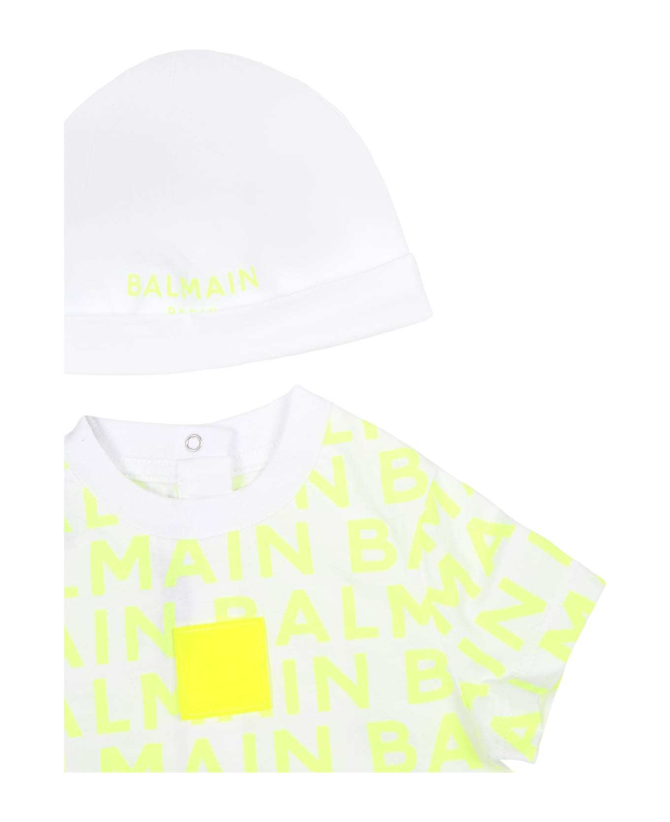 Balmain Short-sleeved Jumpsuit In Multi