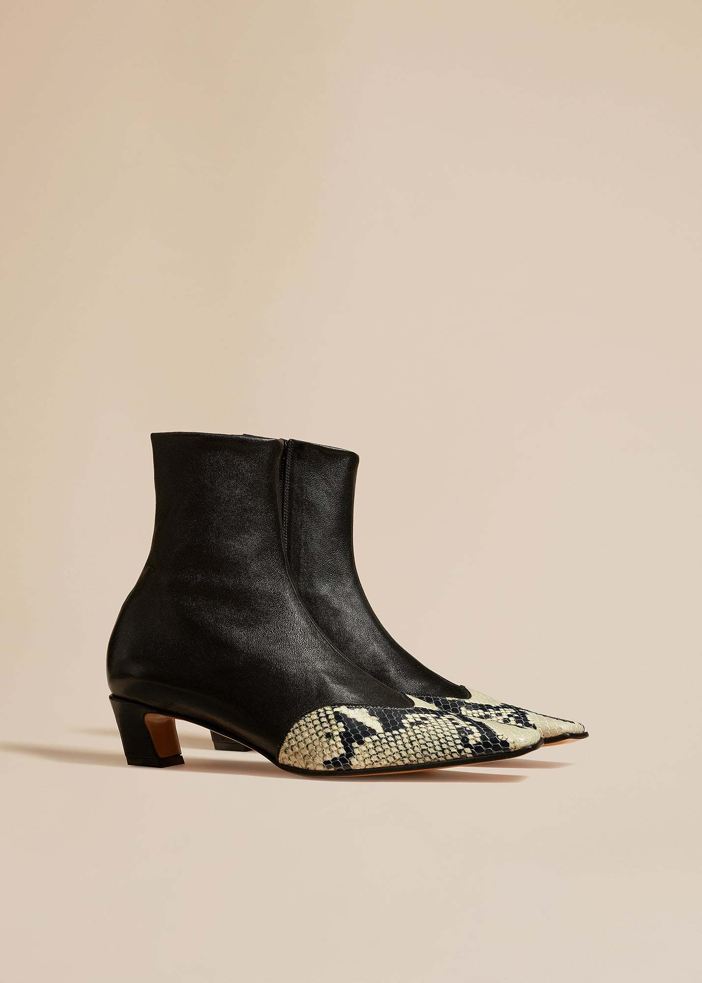 Khaite The Dallas 85mm Leather Ankle Boots In Black