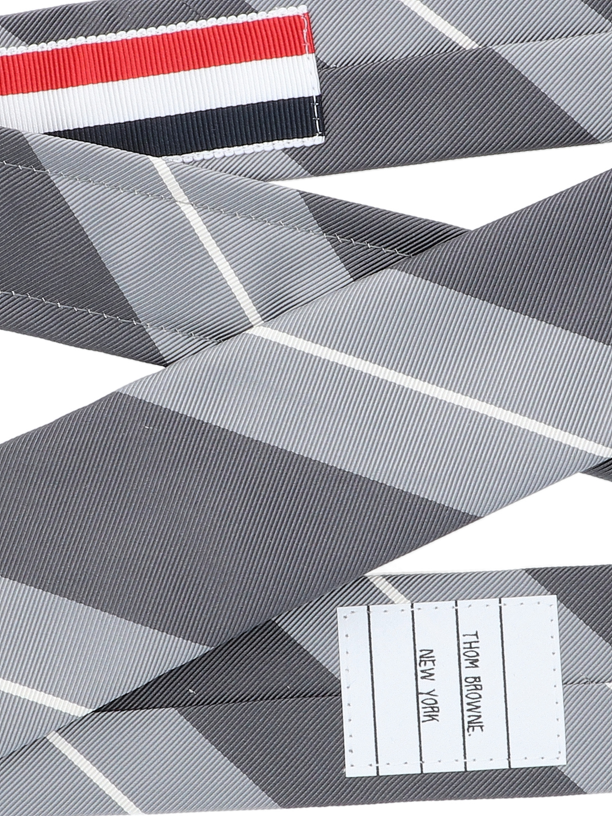 Thom Browne Diagonal Stripe Pattern Tie In Black