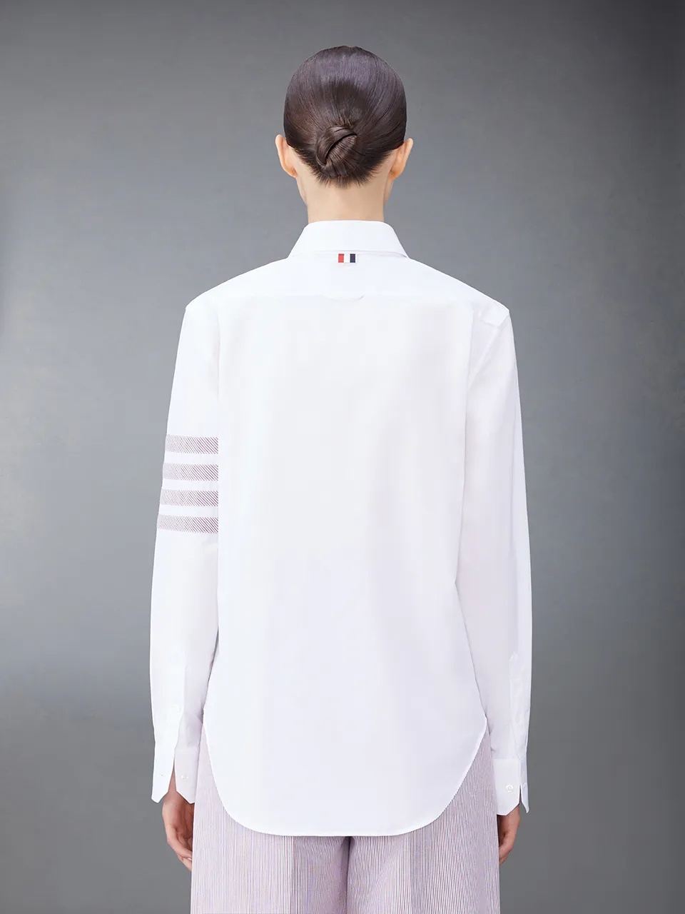 Thom Browne 4-bar Long-sleeved Shirt In White